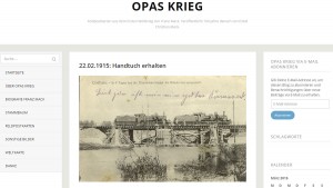 Screenshot des Feldpostkarten-Blogs "Opas Krieg"