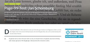 Screenshot: Blick auf Seite 99 in der Literatur durch "tell – Magazin für Literatur und Zeitgenossenschaft"