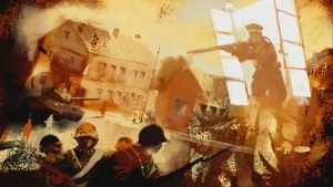 Filmstill: Das Massaker im Märkischen Sand. Illustration: Cosimo Miorelli