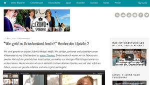 Screenshot: Website Crowdspondent