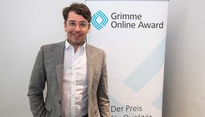Autor Sascha Venohr bei der Bekanntgabe der Nominierung zum Grimme Online Award; Foto: Rainer Keuenhof/ Grimme-Institut