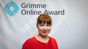 Katharina Thoms, Produzentin des Podcast "Mensch Mutta.", bei der Bekanntgabe der Nominierten für den Grimme Online Award 2019