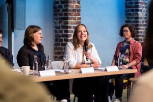 Laura Krzikalla vom SWR bei der Bekanntgabe der Nominierungen zum Grimme Online Award 2023, Foto: Foto: Arkadiusz Goniwiecha / Grimme-Institut