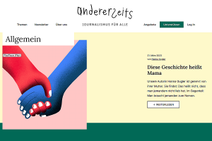 Screenshot des Magazins "andererseits"