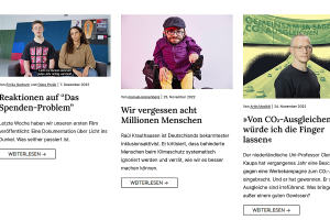Screenshot des Magazins "andererseits"