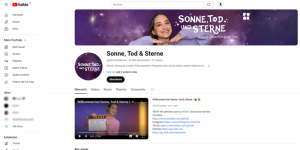 Screenshot des YouTube-Kanals "Sonne, Tod & Sterben"