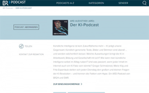 Screenshot der Website des BR zum "KI-Podcast"