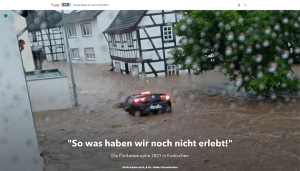 Screenshot der Website Die Flutkatastrophe 2021 in Euskirchen