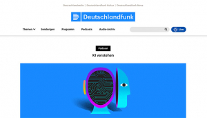 Screenshot der DLF-Website zum Podcast "KI verstehen"