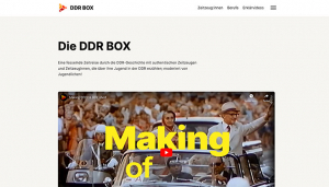 Screenshot der Website "DDR BOX"