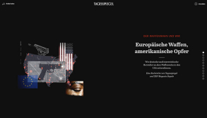Screenshot der Website Europäische Waffen, amerikanische Opfer