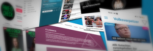 Screenshots der besprochenen Websites und Social-Media-Kanäle
