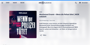 Screenshot der ARD-Website zum Podcast über den Tod von Mouhamed Dramé